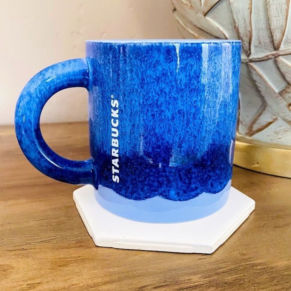 2022 Starbucks Periwinkle Drip Blue Ombre Ceramic Mug